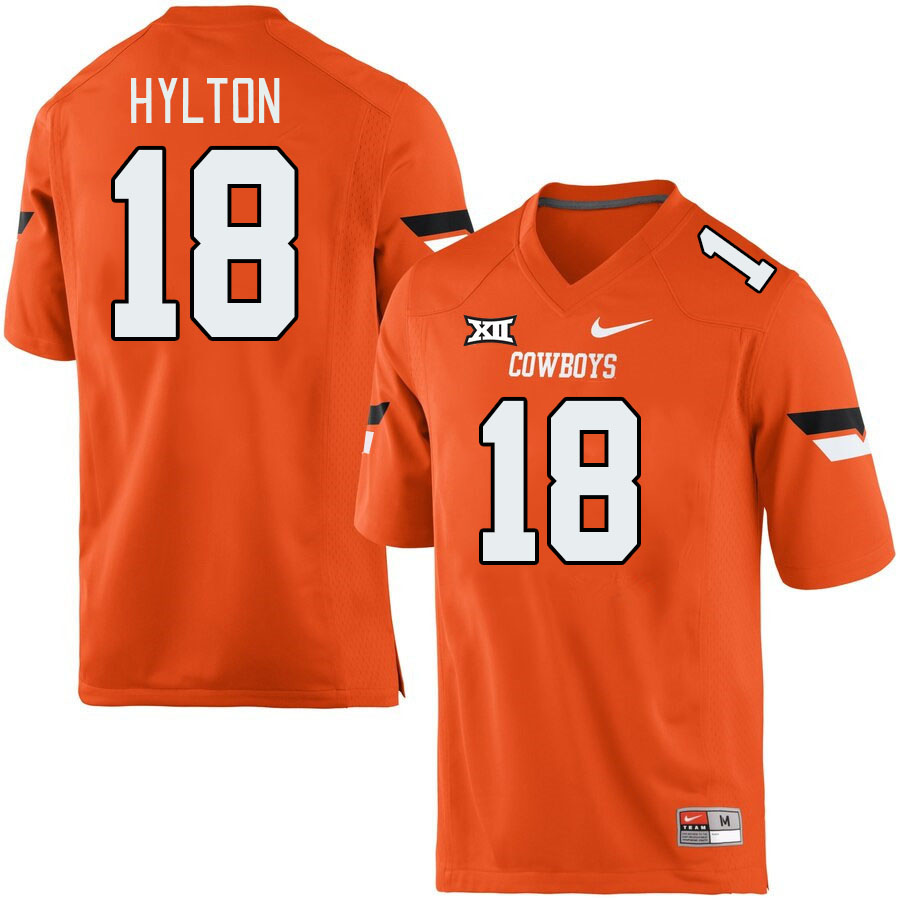 Men #18 Kobe Hylton Oklahoma State Cowboys College Football Jerseys Stitched-Retro Orange